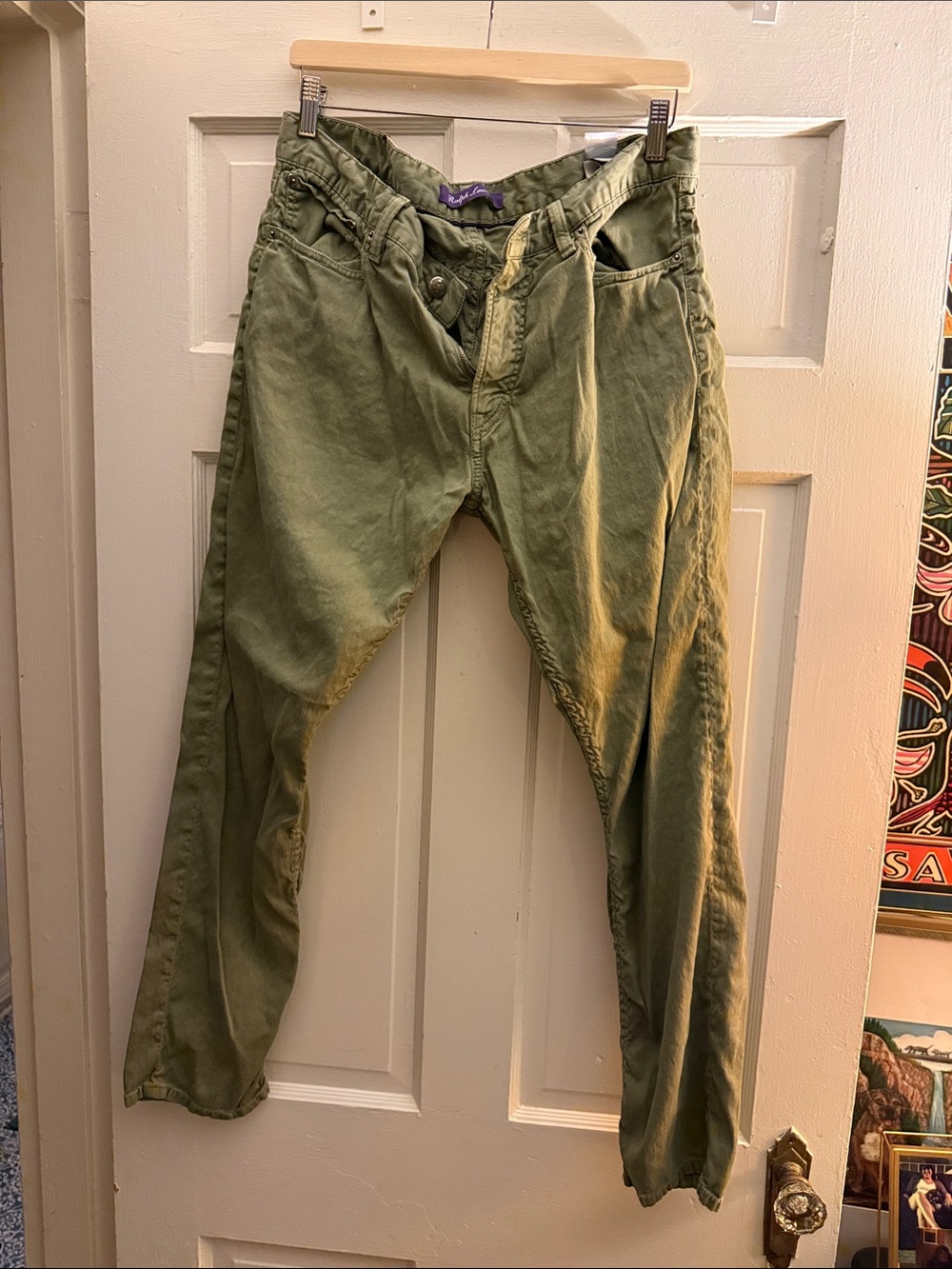 Ralph Lauren Purple Label Olive Green Cotton Chinos